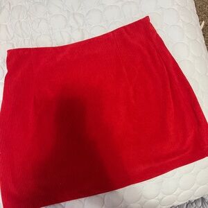 Red Corduroy HALARA Skirt